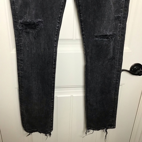 Agolde High Rise Distressed Black Jeans Size 32. - Picture 4 of 11